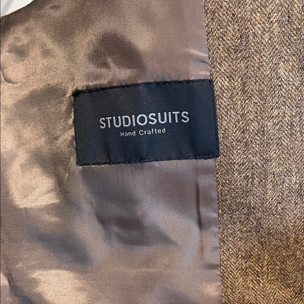 Rust Herringbone Tweed Vest and Pants - Picture 8 of 12